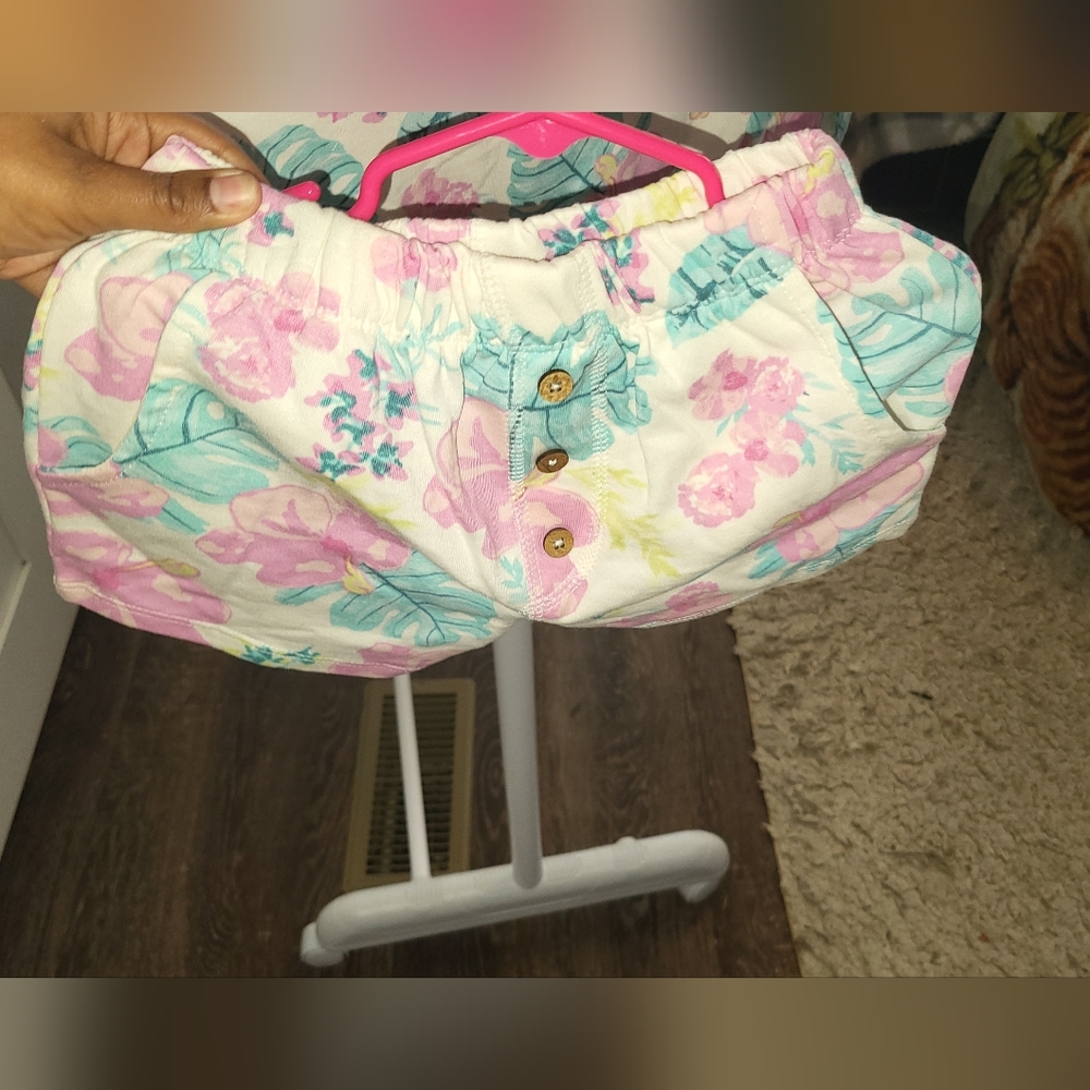 Floral Kids Shorts - Pink and Blue